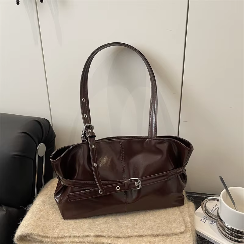 Sac de luxe rouge bordeaux pour femme, style rétro automne/hiver, sac à bandoulière pour trajets quo