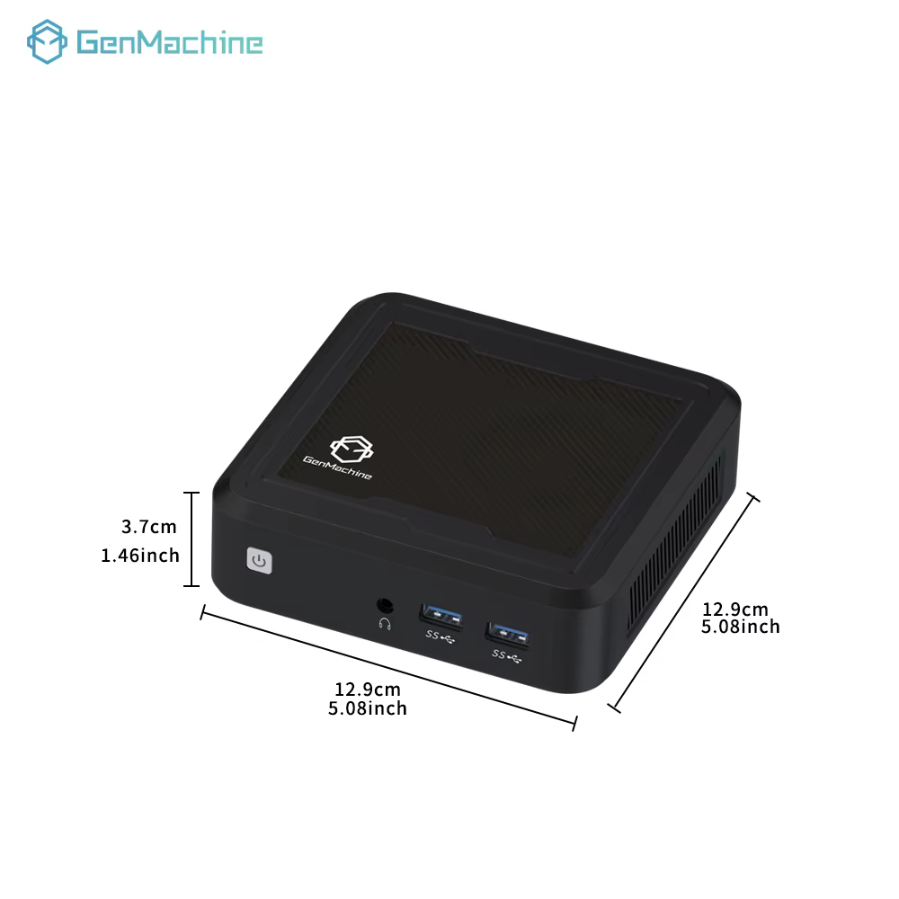 Genmachine Mini PC Windows 11 2 Core 8 Thread 3,5 GHz 15 W DDR4 RAM WiFi 5 BT5.2 Ordinateur de burea