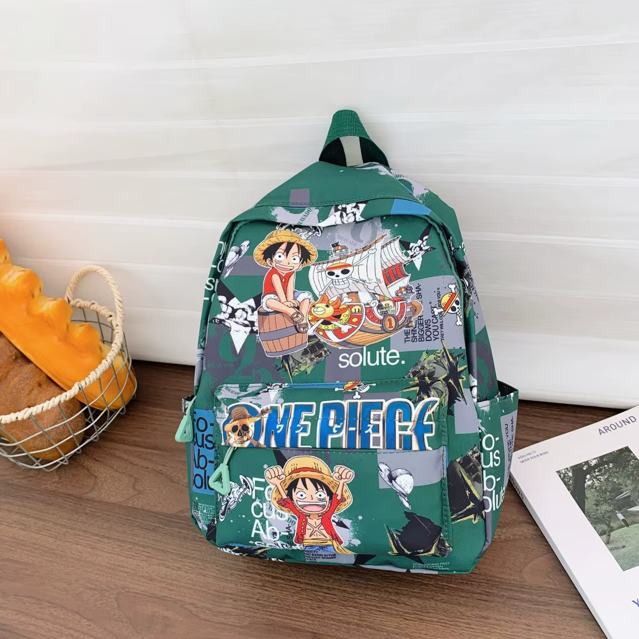 Sac à dos à motif de dessin animé One Piece Luffy & Chopper, créatif et personnalisé, grande capacit