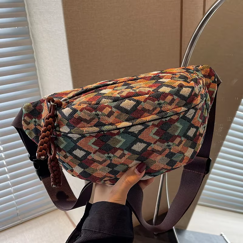 2026 bohême velours côtelé femmes taille Packs rétro dame Fanny Pack mode femme taille sac fermeture