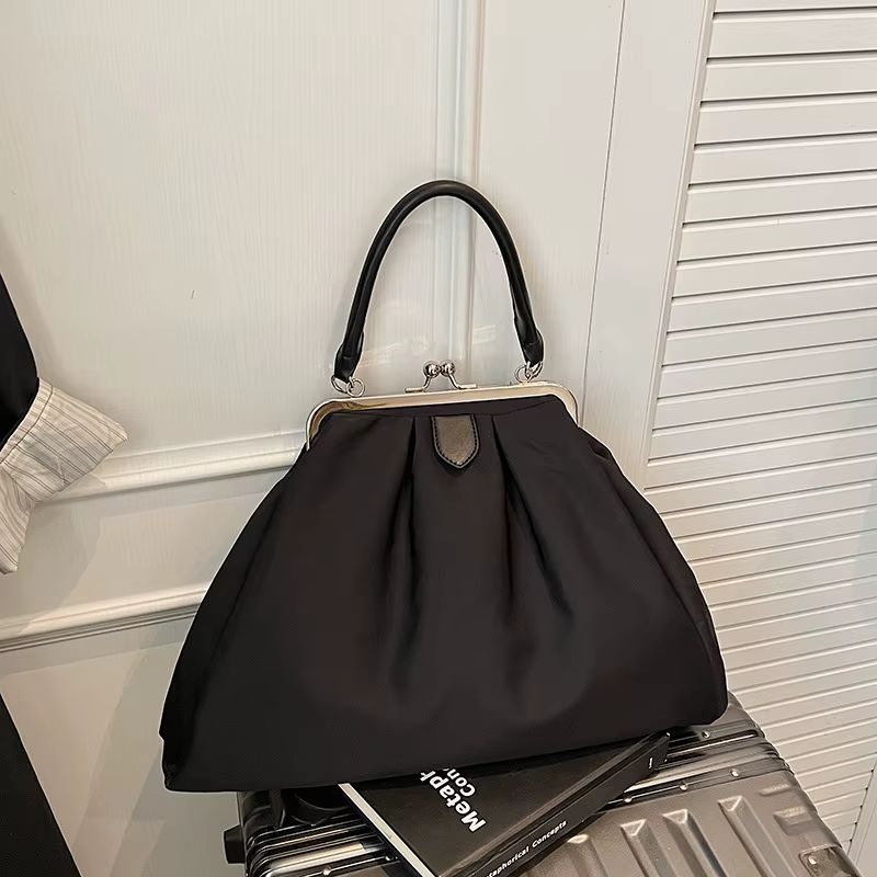 Sac à bandoulière plissé pour femme, design à poignée supérieure, sac coquille grande capacité, sac 