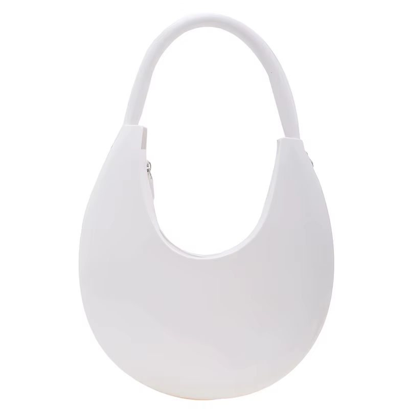 Sac à Main Demi-Lune en PVC Souple pour Femme, Sacoche de Styliste, de Luxe, Assressenti, Nouvelle C
