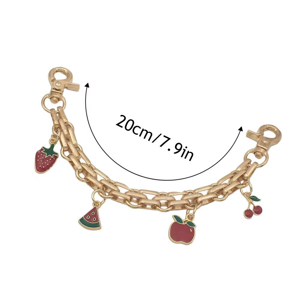 Porte-clés de luxe pour sac aux cerises, diamant cerise, breloques pour sac à main pour fille, acces