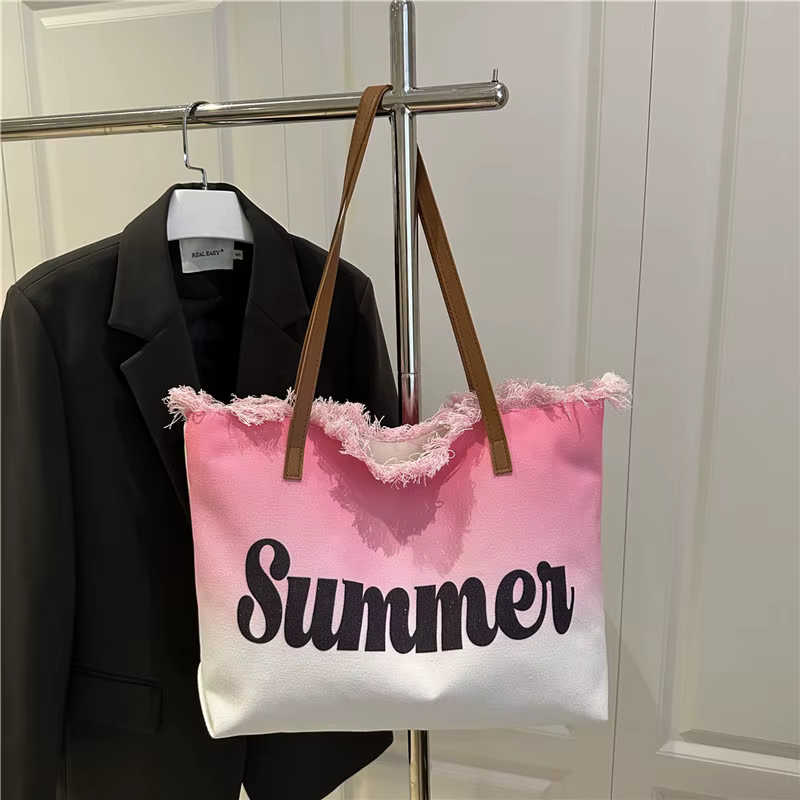 Sac pour femmes concepteur de mode gland toile sac à bandoulière 2025 grande capacité plage fourre-t