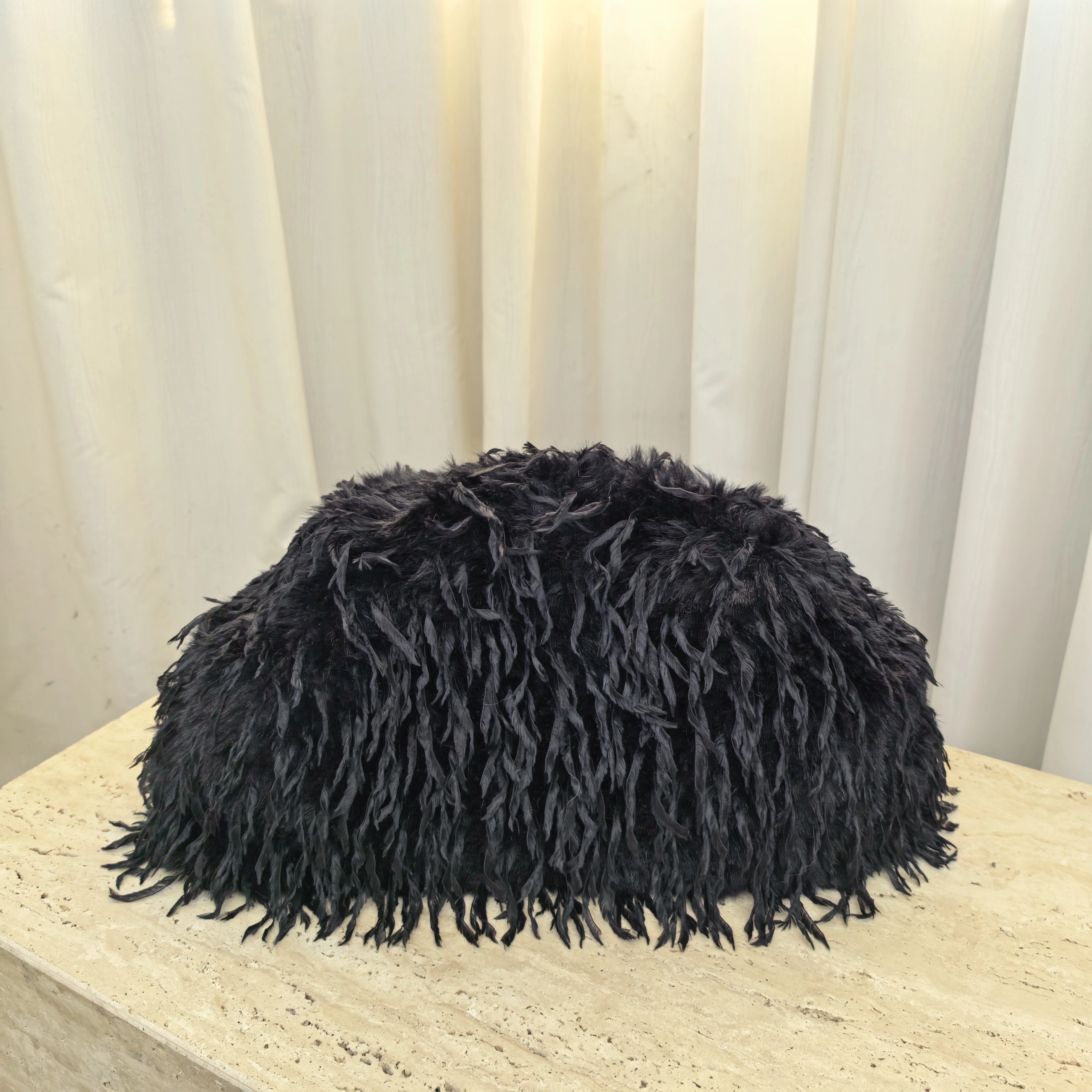 Sac moelleux en plumes, grand sac nuage, pochette plissée, sac féerique en peluche