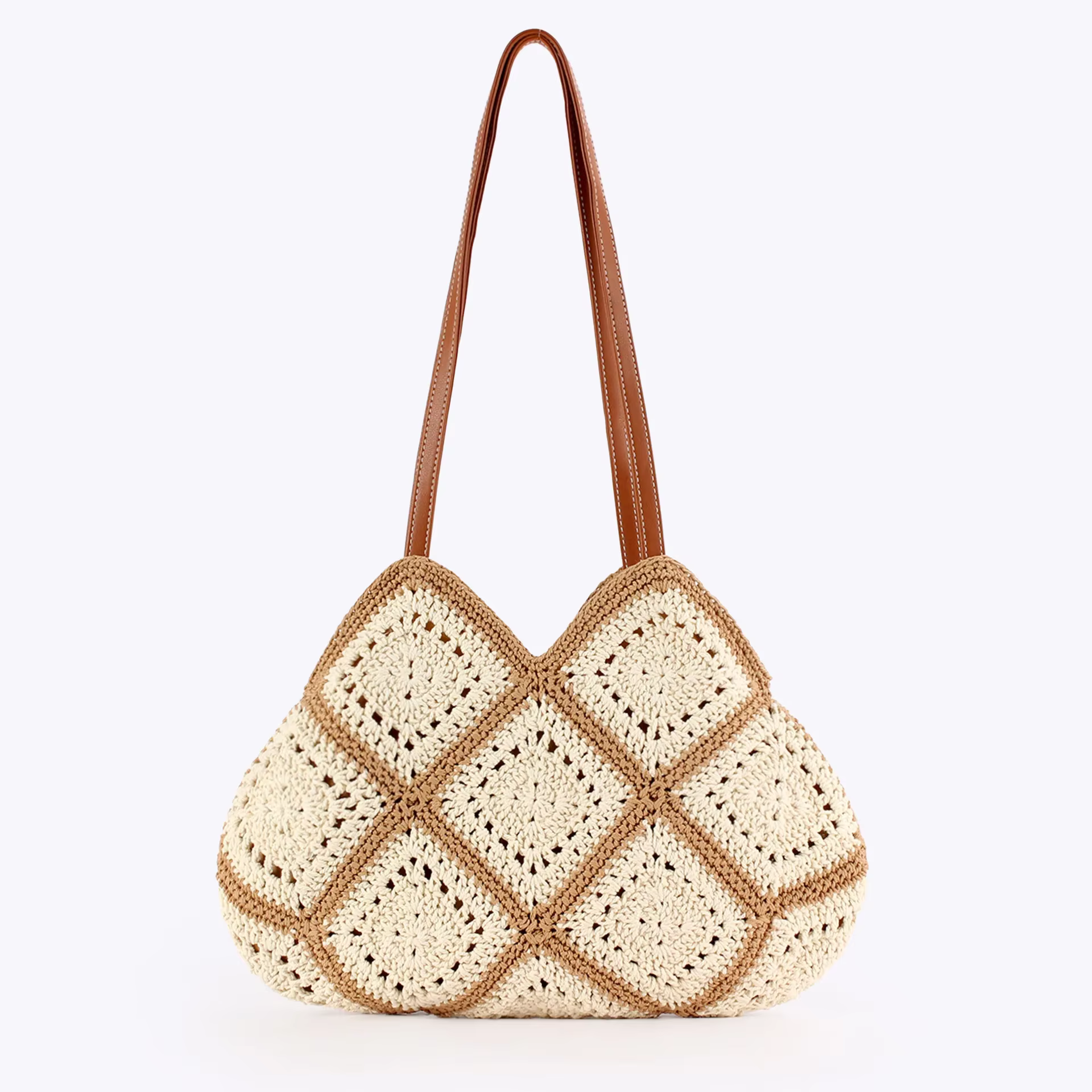 Sac de plage tissé de luxe haut de gamme pour femme, fait main au crochet, grande capacité, élégant 