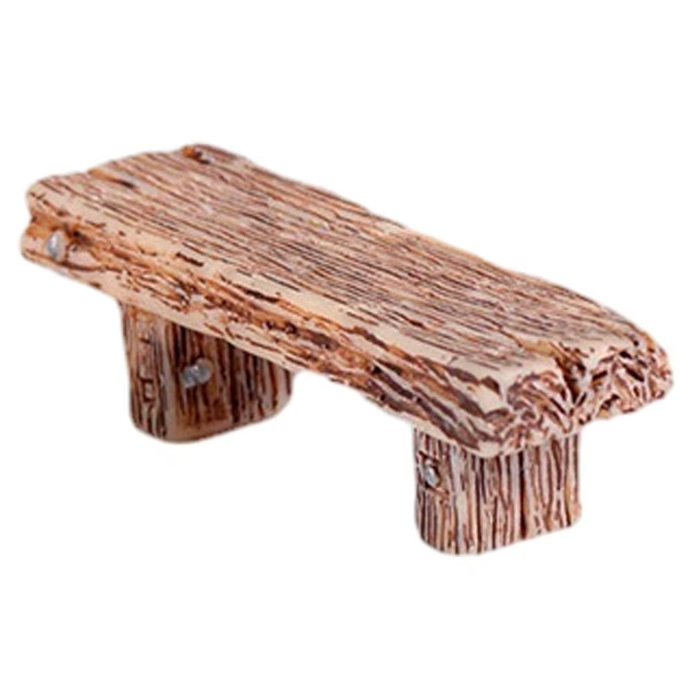 Mini Banc de Parc en Bois, Chaise Succulente Bonsaï Ornements en Résine, Micro Tabouret, Petits Orne