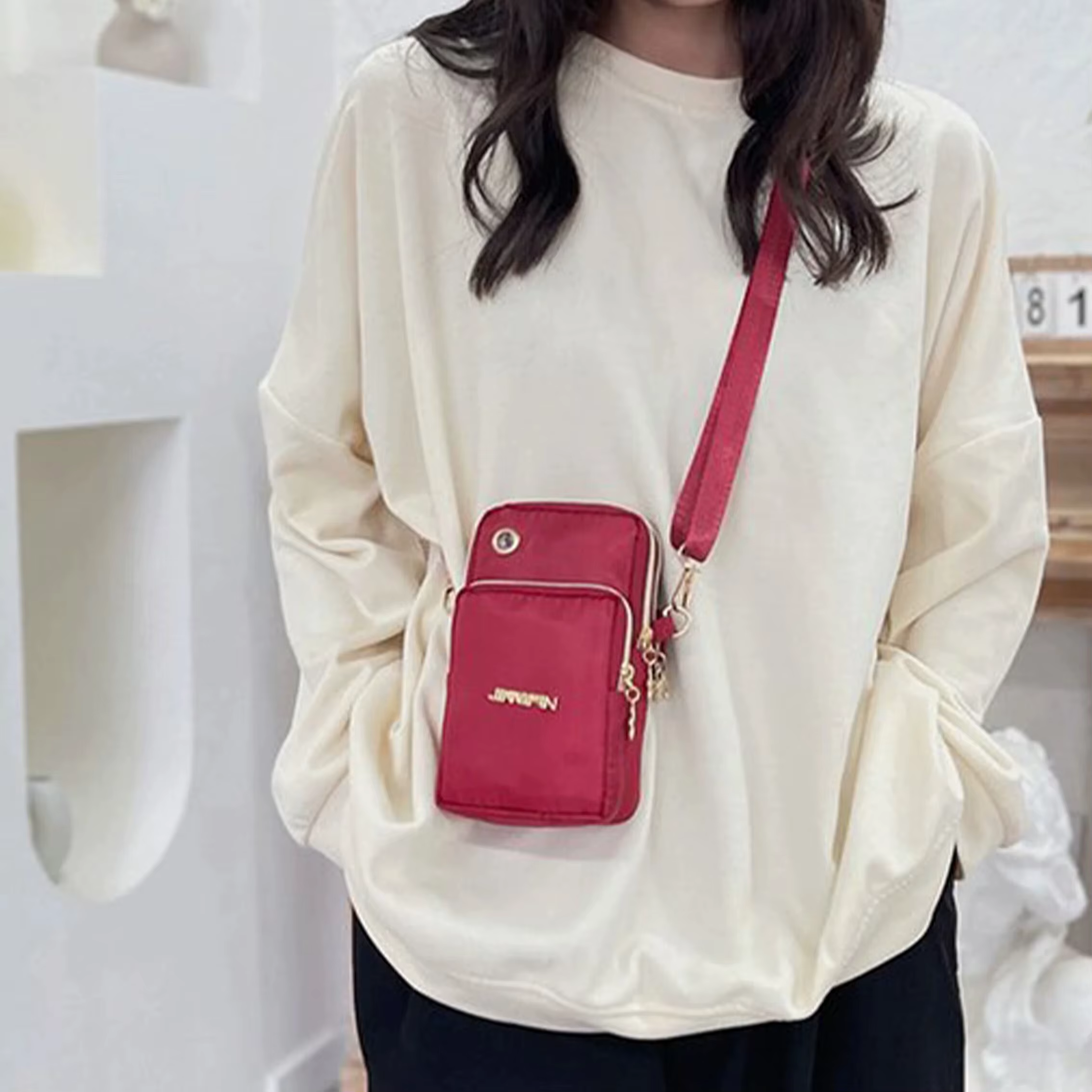 Sac pour téléphone portable, mini sac à bandoulière WOarmacbody, sac à monnaie pour la colonne verté