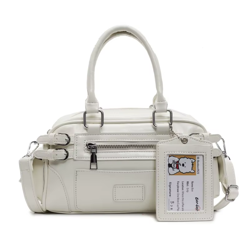 Design élégant brillant PU carré épaule et sacs à bandoulière solide fermeture éclair chaud à la mod