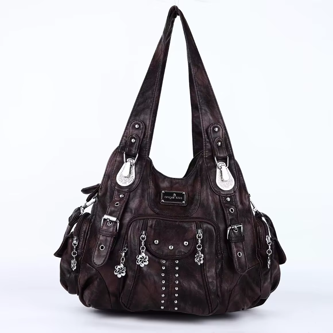 Sac vintage pour femmes, sacs à main tendance en cuir PU, sacs à bandoulière, sacs fourre-tout grand