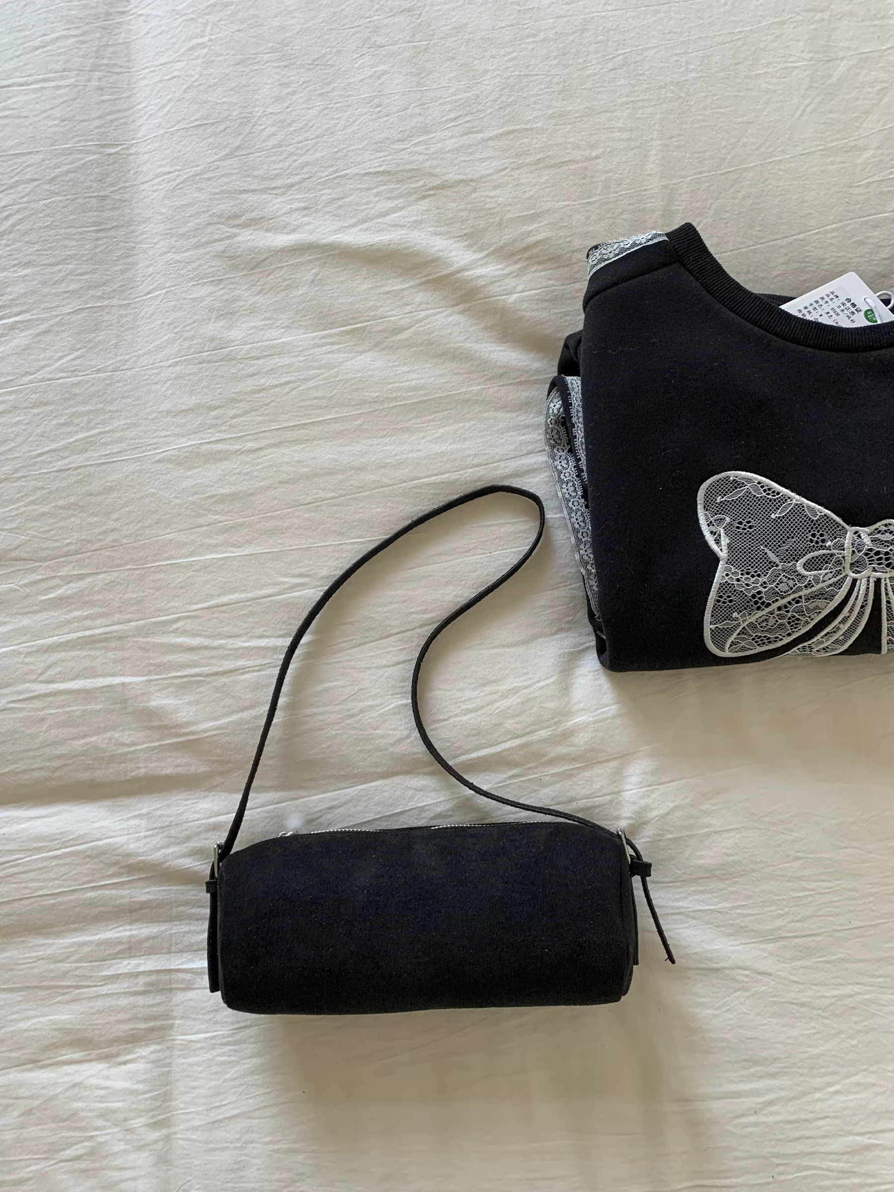 Sac cylindrique givré en daim de couleur unie pour femmes, sacs à bandoulière de grande capacité, te