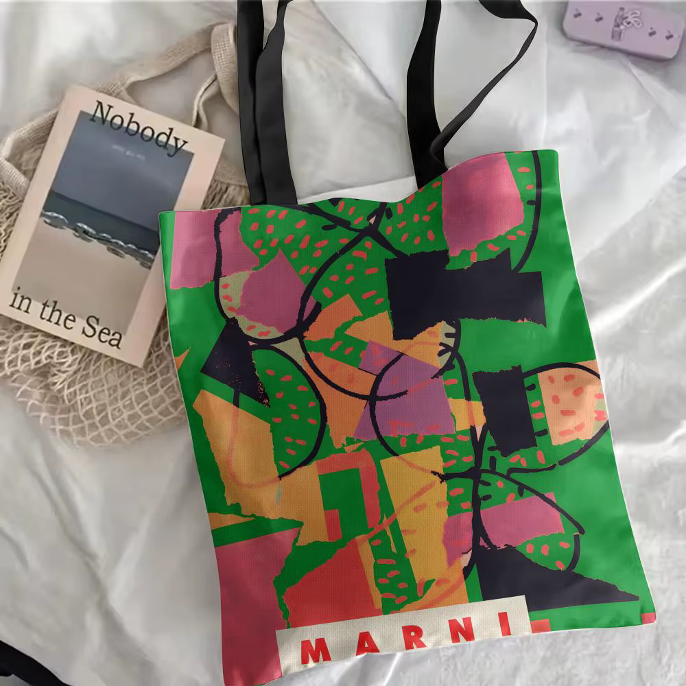 Sac fourre-tout esthétique en toile florale de la marque de mode M-Marni : Grand sac à bandoulière r