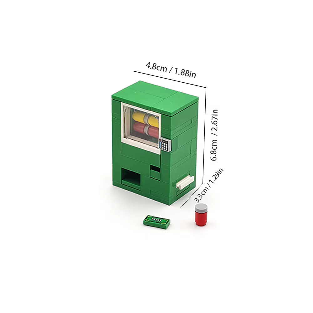 MOC Distributeur de boissons à monnayeur, Blocs de construction pour assemblage créatif, Jouets mini
