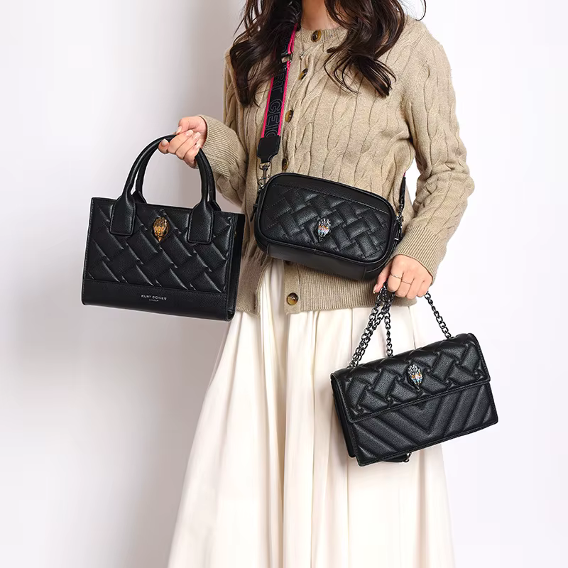 Sac carré matelassé de luxe bicolore – Sac à bandoulière large pour femme, sac à main tendance et ch