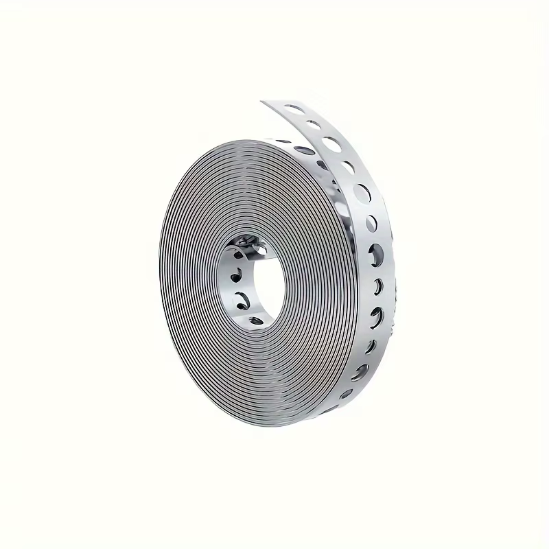 1 rouleau de ruban en acier galvanisé, ruban métallique pré-perforé multi-creux pour le support de t