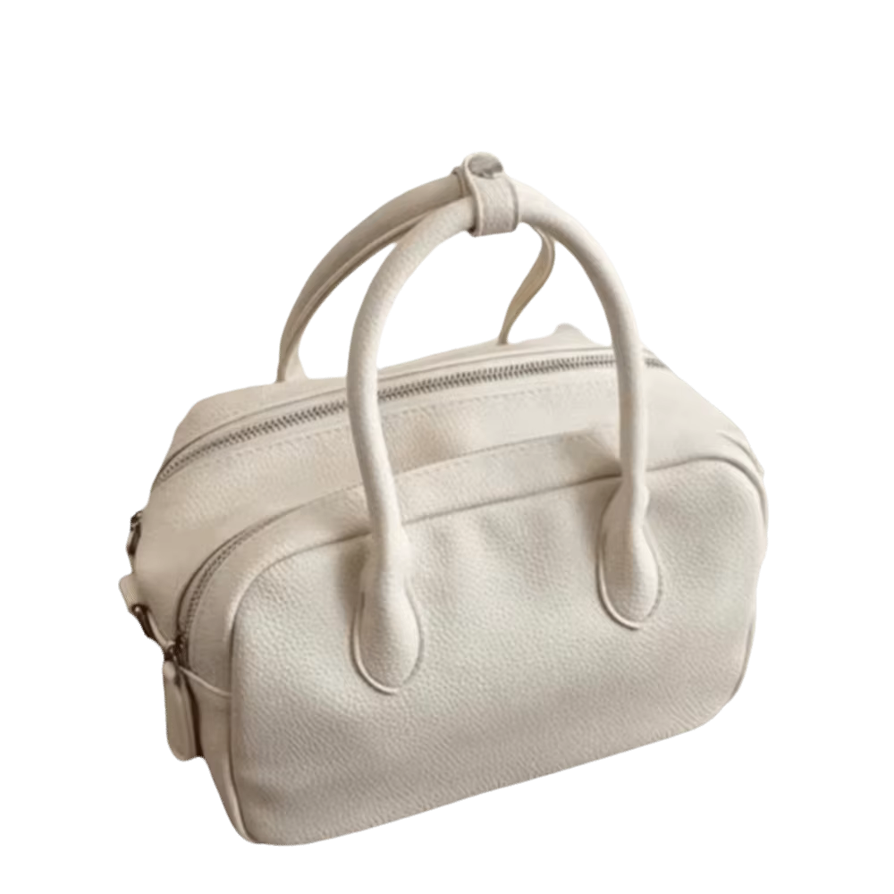 Sac bandoulière de luxe à double compartiment, couleur unie, grande capacité, sac Boston en forme de
