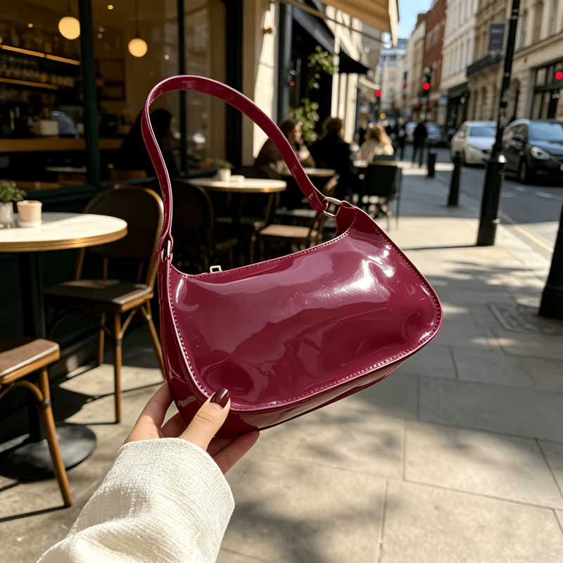 Sac à bandoulière géométrique, design gaufré, équipé d'une fermeture éclair, adapté à une utilisatio