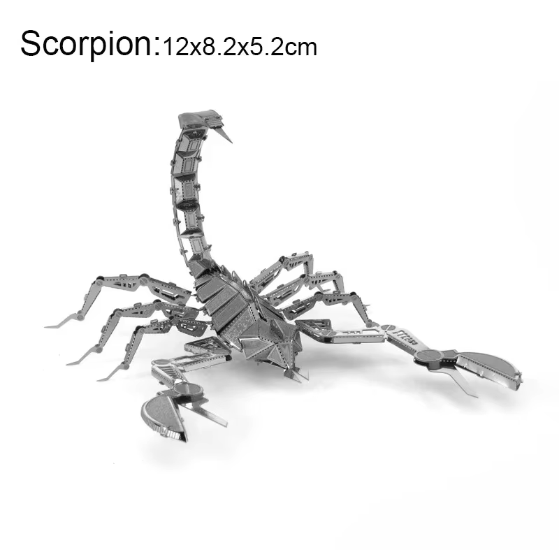 Puzzle 3D en métal coloré, modèle Scorpion, jouets d'assemblage d'insectes en acier inoxydable, Piec