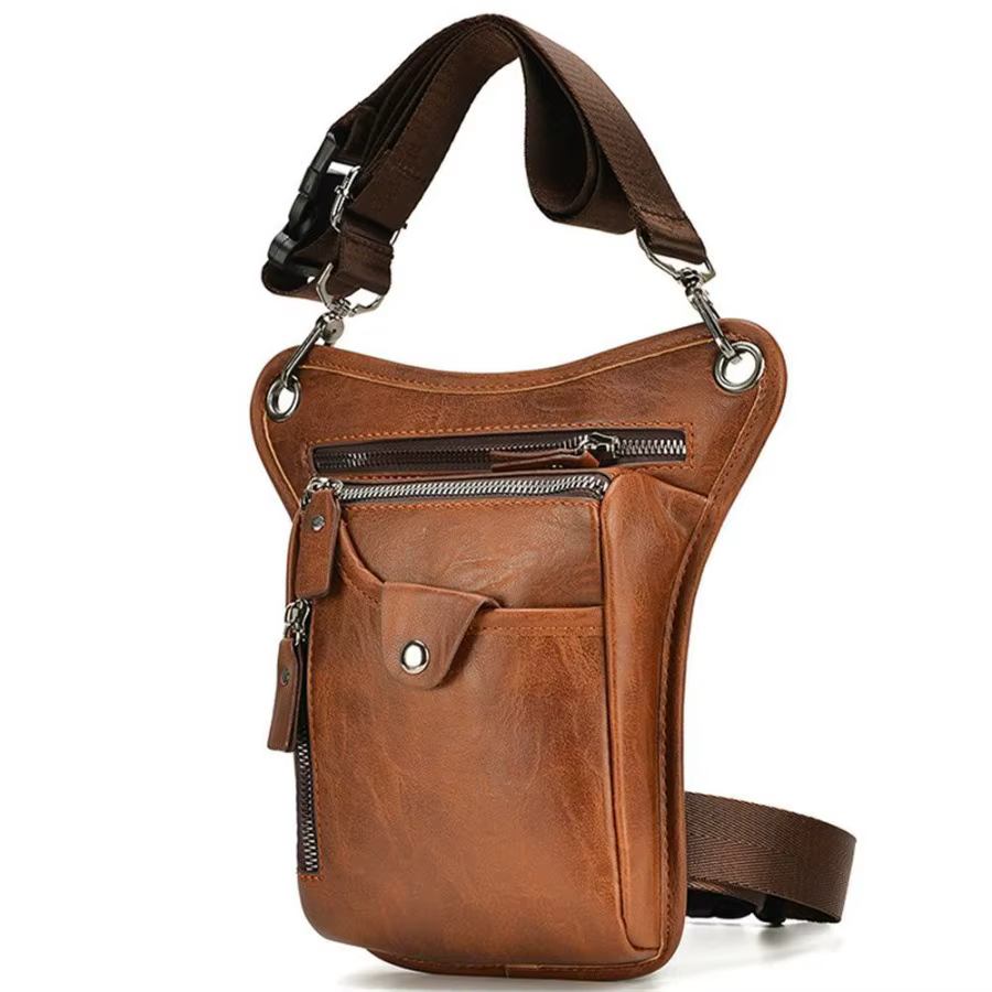 Sac de taille Vintage en PU pour hommes et femmes, sac de jambe tombante, ceinture de hanche, polyva