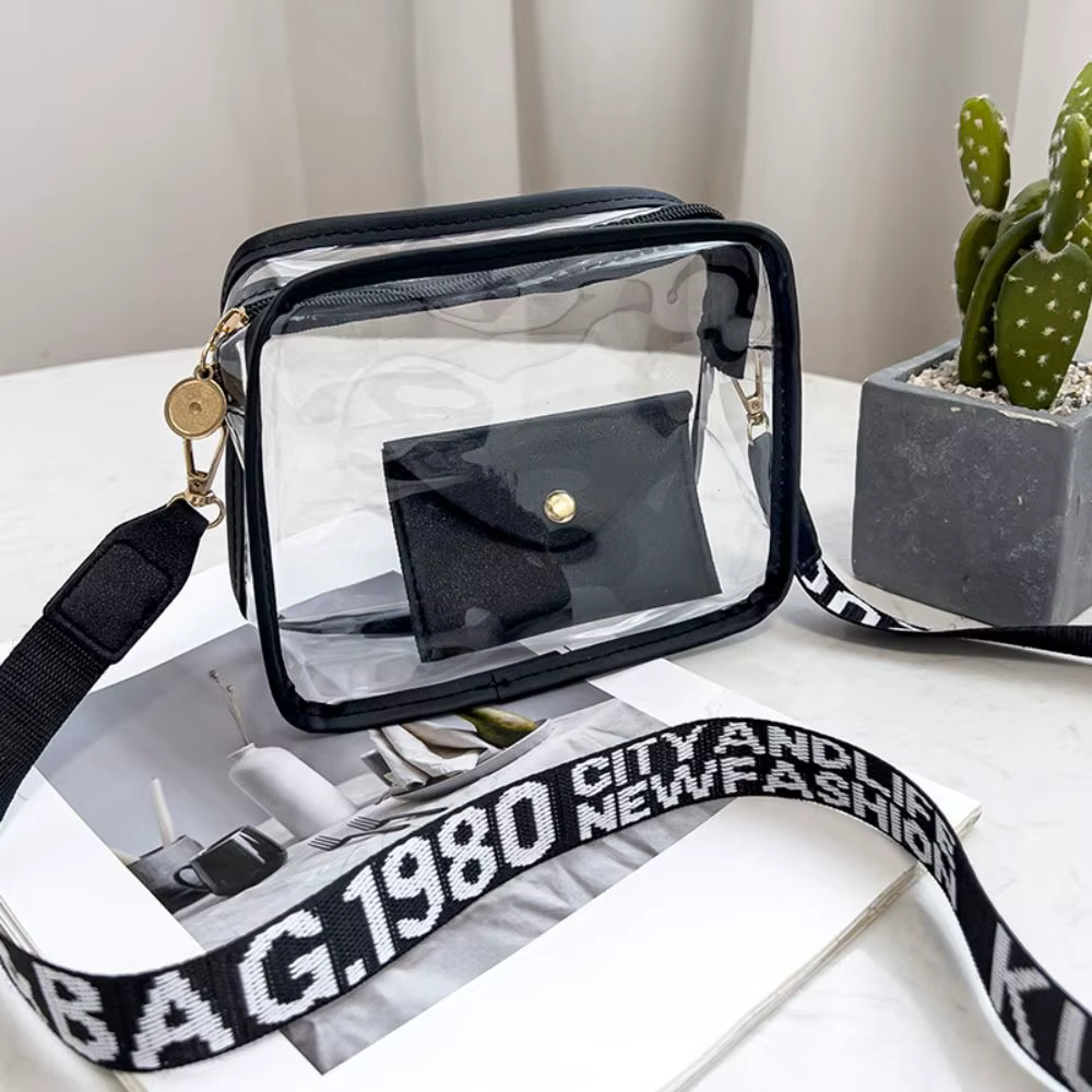Sac à bandoulière Transparent pour femmes, couleur bonbon, lettre, sac à bandoulière mode, sac de ge