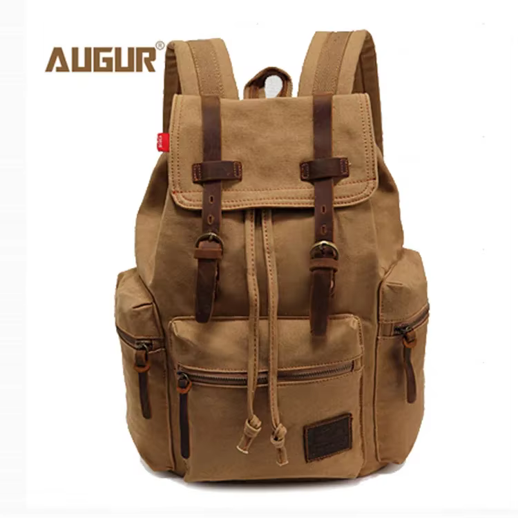 AUGUR-Sac d'école en toile vintage SR pour hommes, sacs de voyage pour hommes, grande capacité, sac 