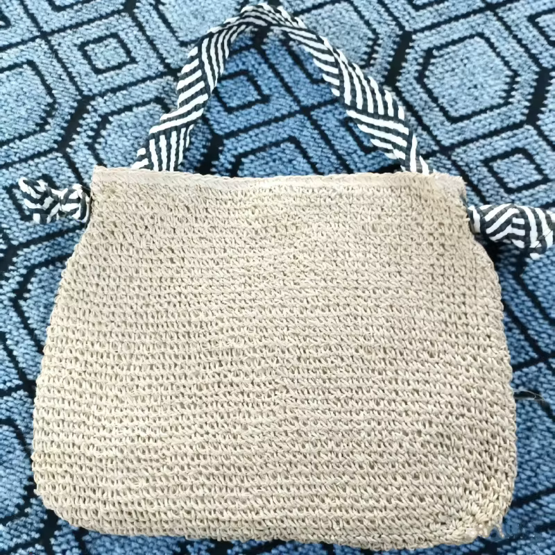 Sac à bandoulière pour femme, sac d'été en paille tressée, sac sous le bras de grande capacité, peti