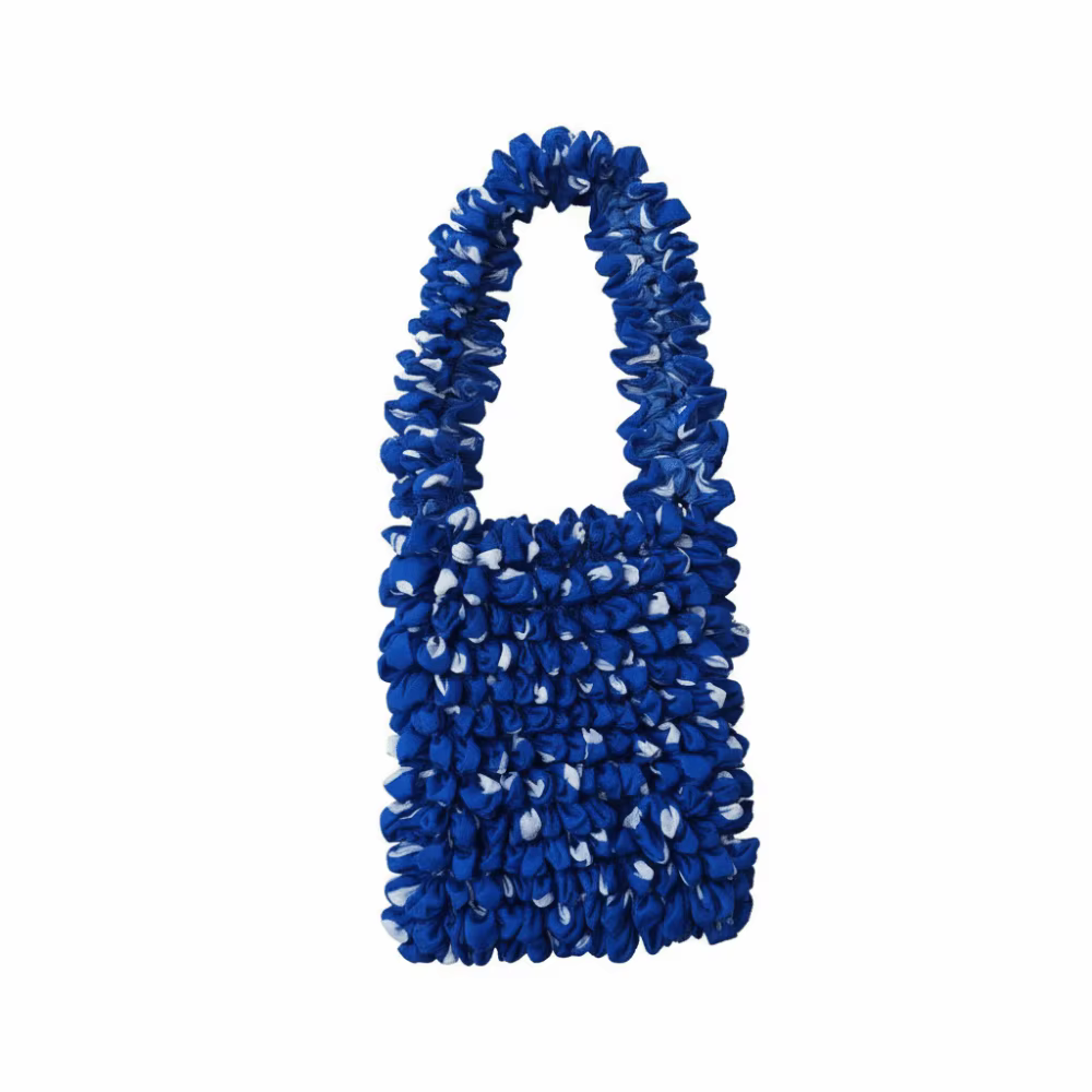 Sac bandoulière à bulles grande capacité en polyester souple noir à pois, sac de shopping réutilisab