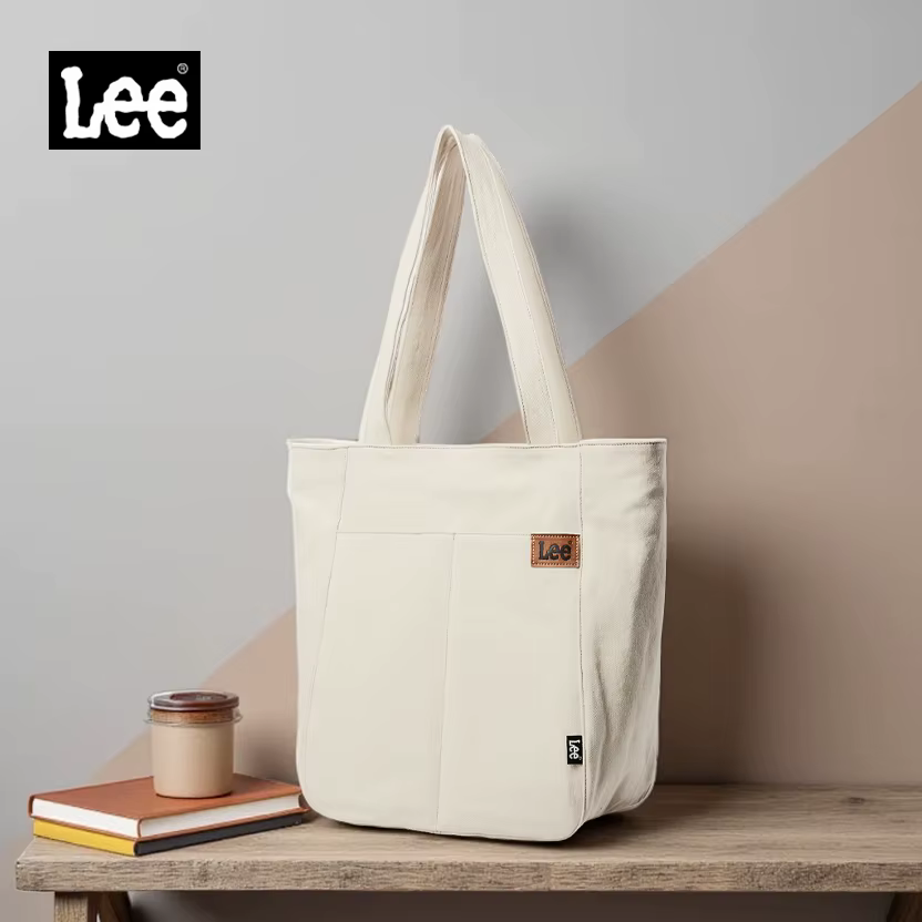 LEE Denim bleu femmes casual grande capacité sac fourre-tout jean Beige dames travail épaule école é