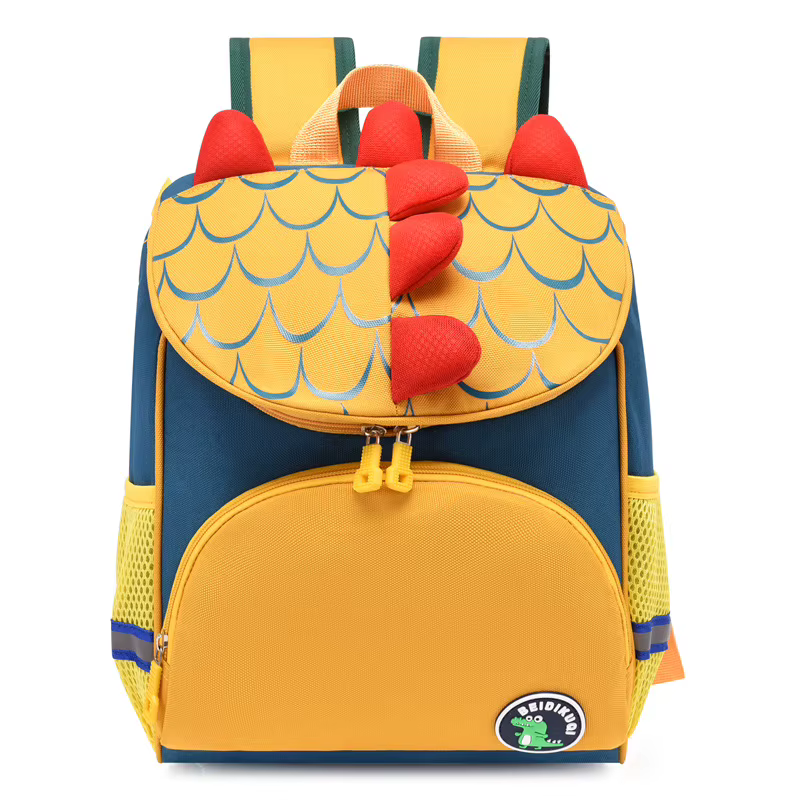 Sac à dos léger brodé de dinosaure de dessin animé mignon pour garçons et filles, sac à dos personna