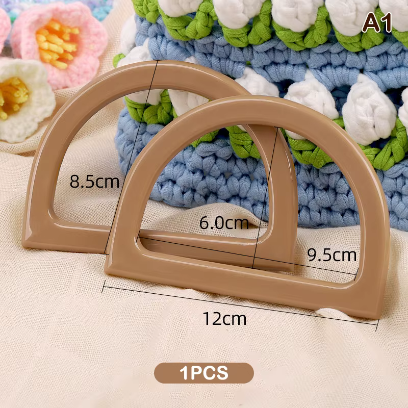 Sacs en bois/plastique en forme de D, poignée de remplacement, sacs de bricolage fabriqués à la main