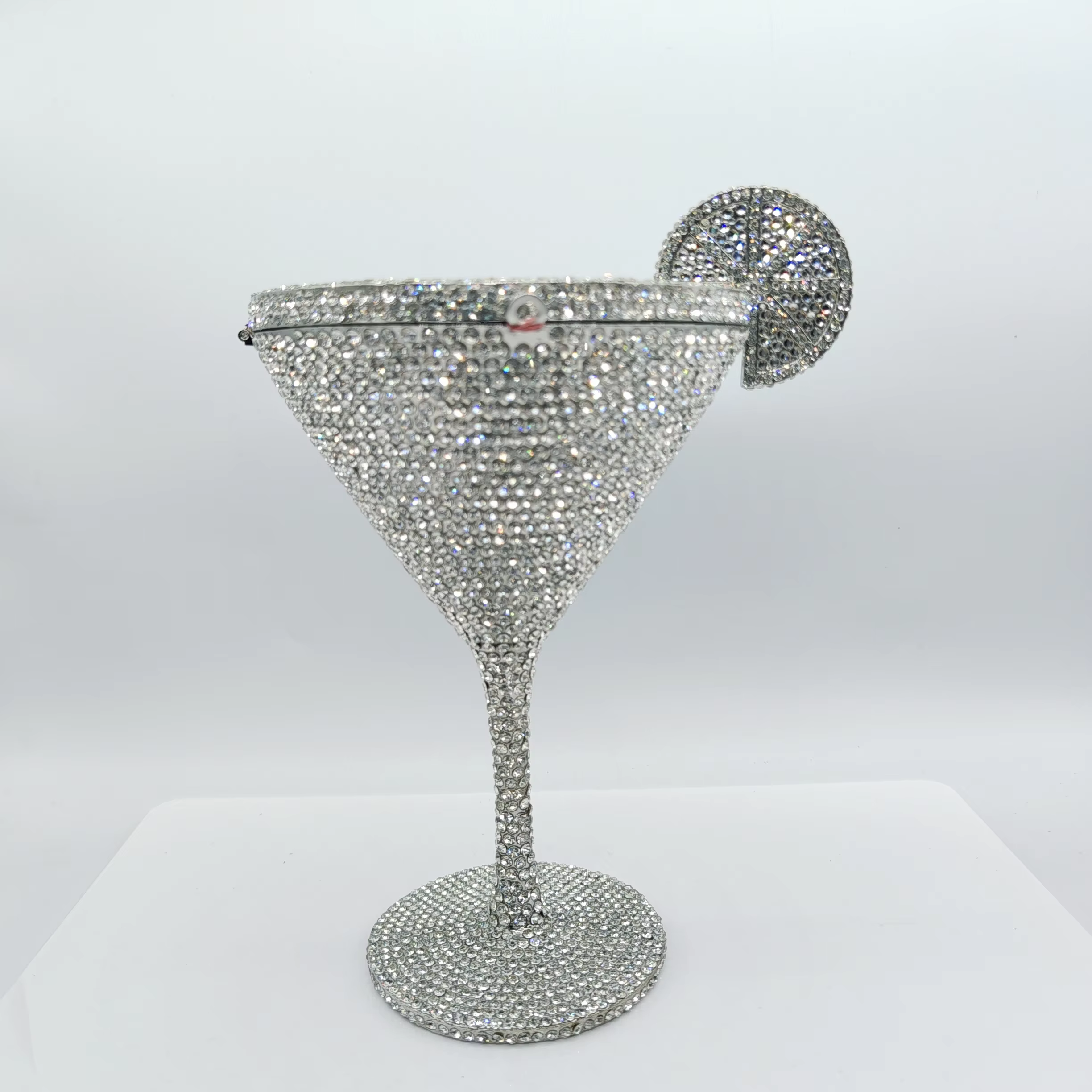 Haute qualité forme de gobelet luxe Martini Cocktail cristal clouté sac de dîner diamant pochette st
