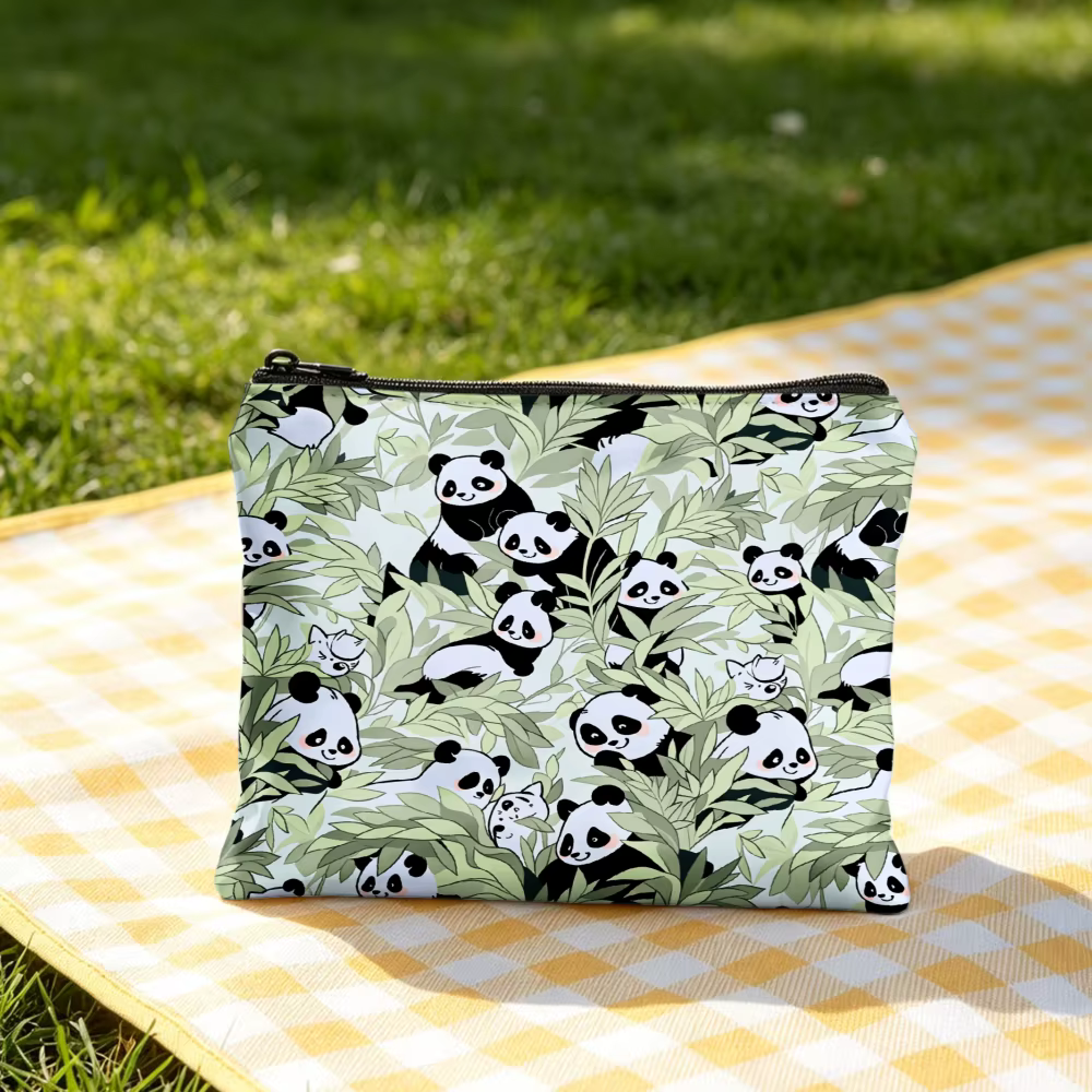 Sac à main imprimé Panda, sacs fourre-tout à motif bambou et trousse de maquillage, combinaison pour