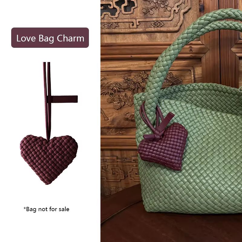 Breloque de sac pour femme, pendentif de sac, décoration de sac tissé en peau de vache, porte-clés d