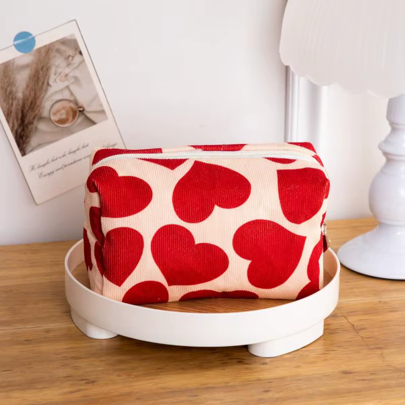 Sac à cosmétiques en velours côtelé pour femmes, pochette de maquillage Portable de voyage, sac de r