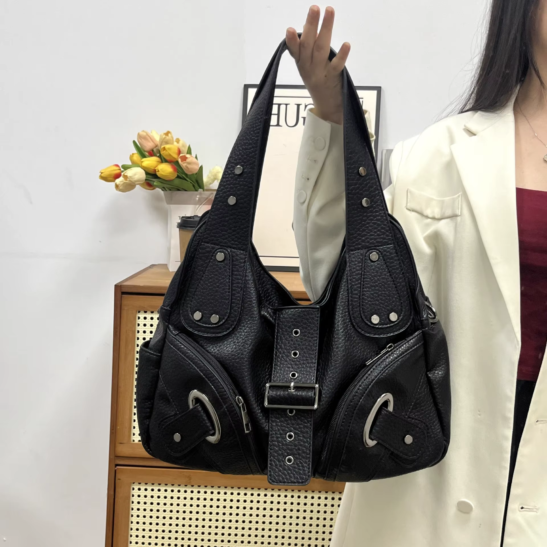 Sac fourre-tout rose Harajuku Vintage pour femmes, sac à bandoulière à la mode, grande capacité, mul