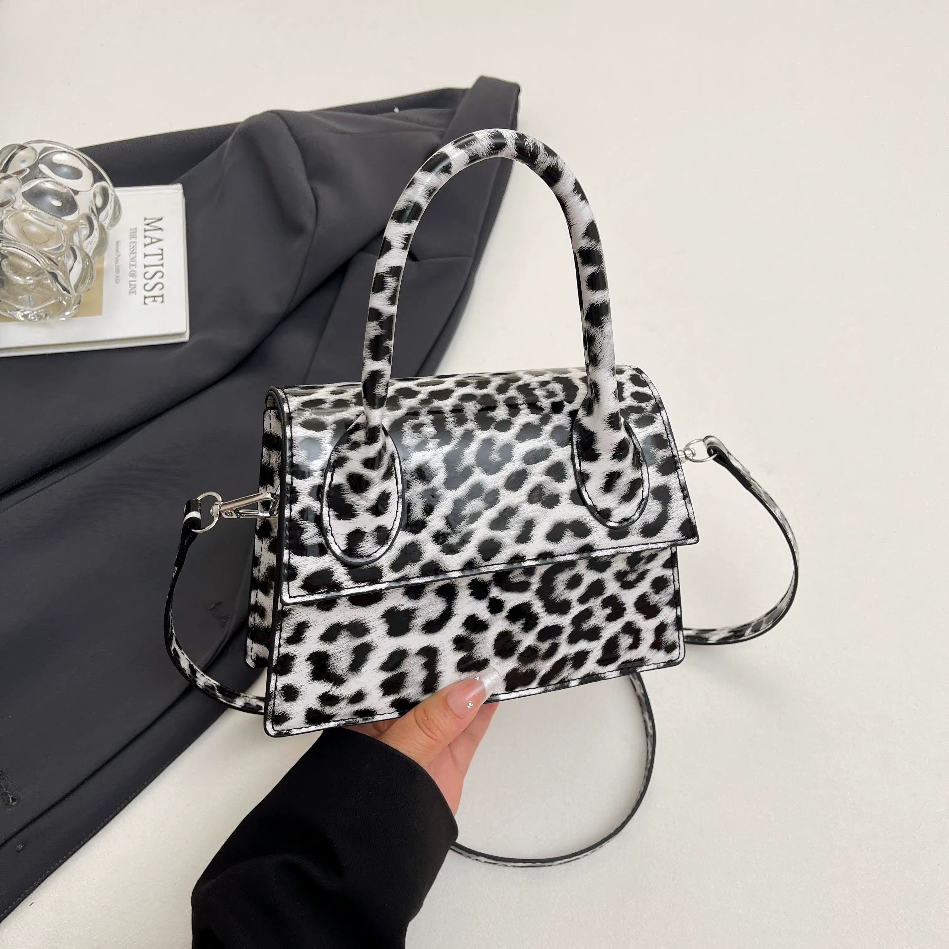 Petit sac fourre-tout pour femmes, sac à main Vintage imprimé léopard, marque de luxe, sac à bandoul
