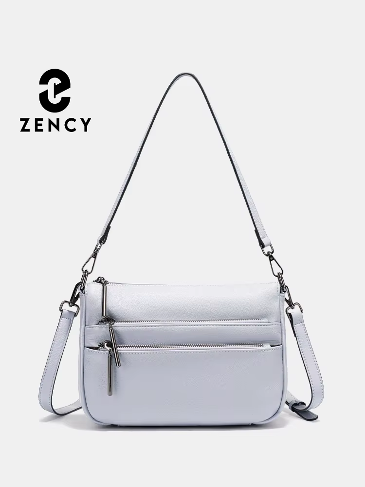Zency – petit sac à main simple pour femmes, en cuir véritable, grande capacité, sac à bandoulière d