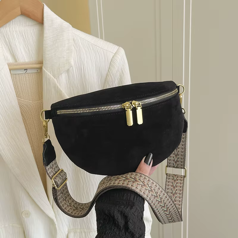 2025 hiver Faux daim poitrine sac femme taille sac rue tendance Fanny Pack voyage décontracté femme 