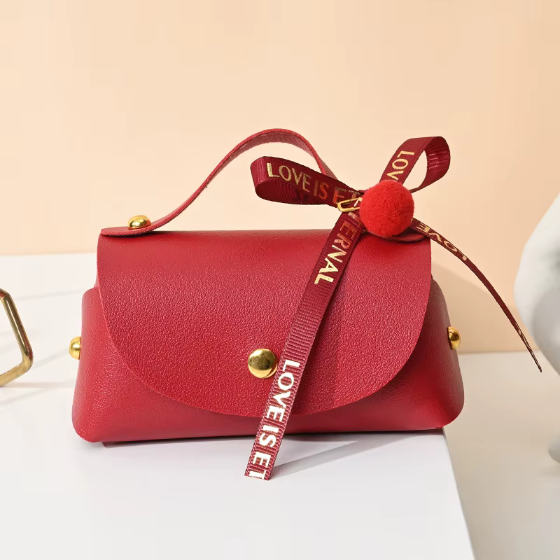 Sacs cadeaux en cuir pour invités de mariage, mini sac à main avec ruban, emballage de bonbons, boît