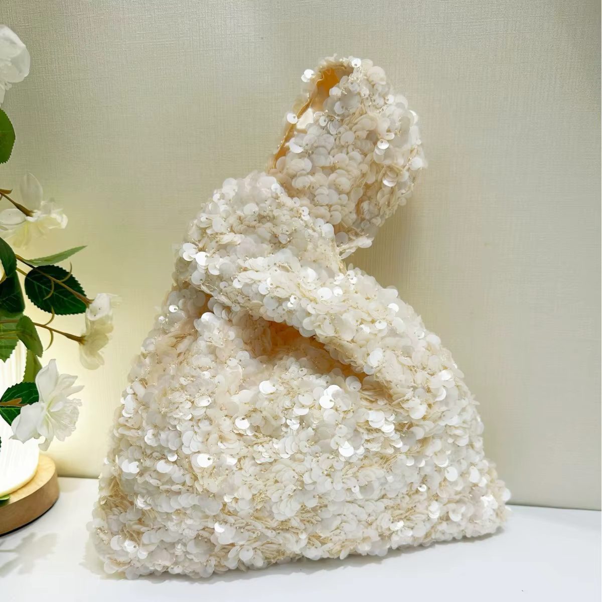 Pochette de soirée pour femmes, sac à paillettes blanc, fête de mariée, robes de bal pour femmes, sa