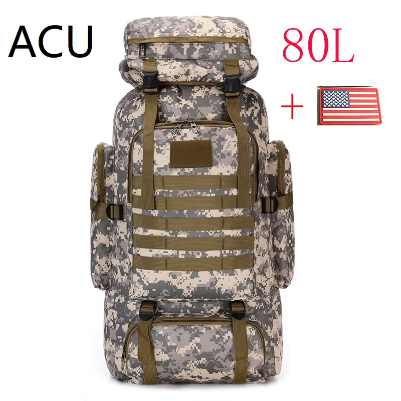 80L/100L sac d'escalade grand sac à dos en plein air randonnée Camping sacs de voyage sacs à dos tac