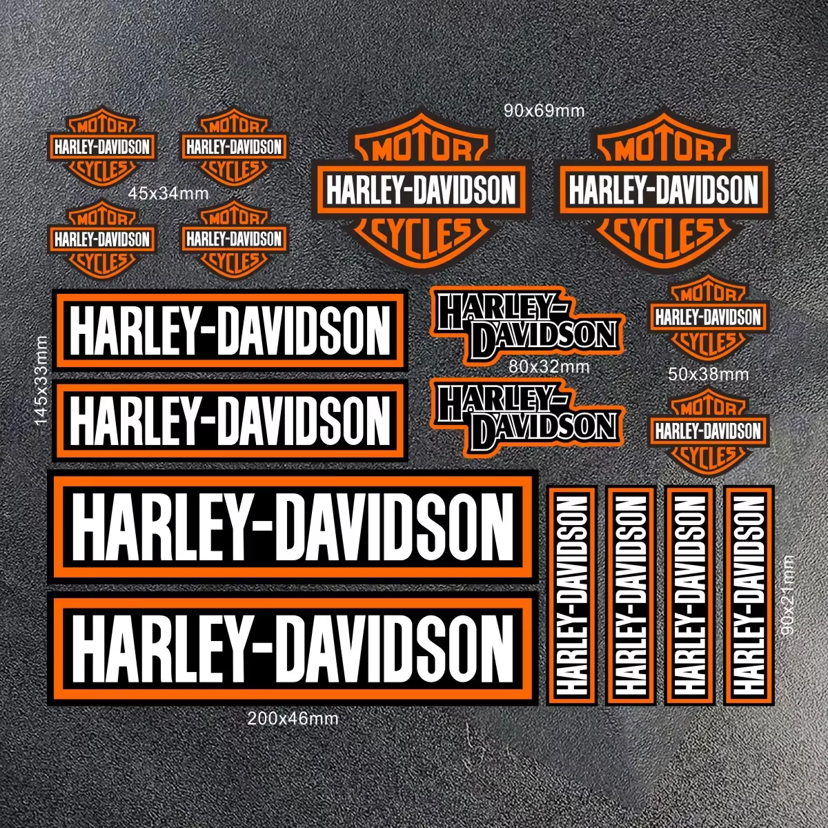 Kit d'autocollants complets pour moto Harley Davidson, autocollants en vinyle pour casque et réservo
