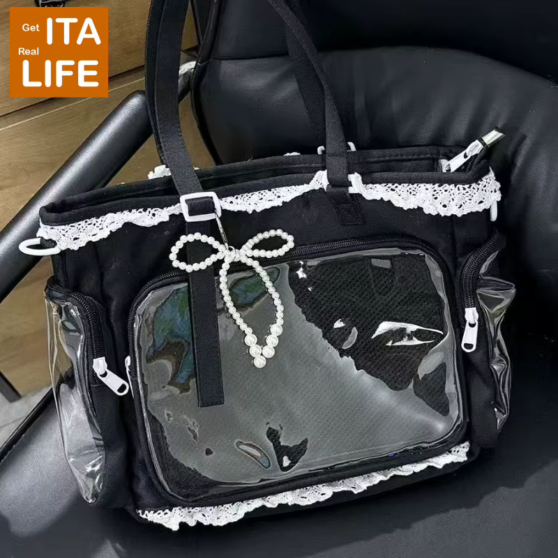 Italife nouvelles femmes mignon dentelle Ita sac avec perle arc fille Kawaii Itabag avec insérer pou
