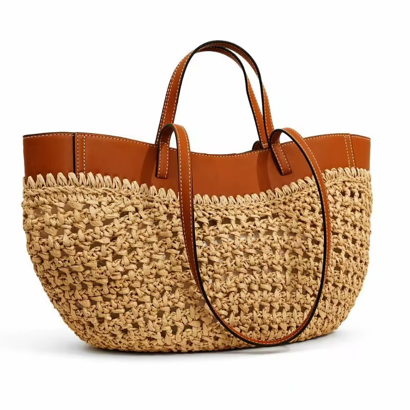 Petit sac fourre-tout tissé décontracté au design original, nouveau sac tissé à empiècements, sac de