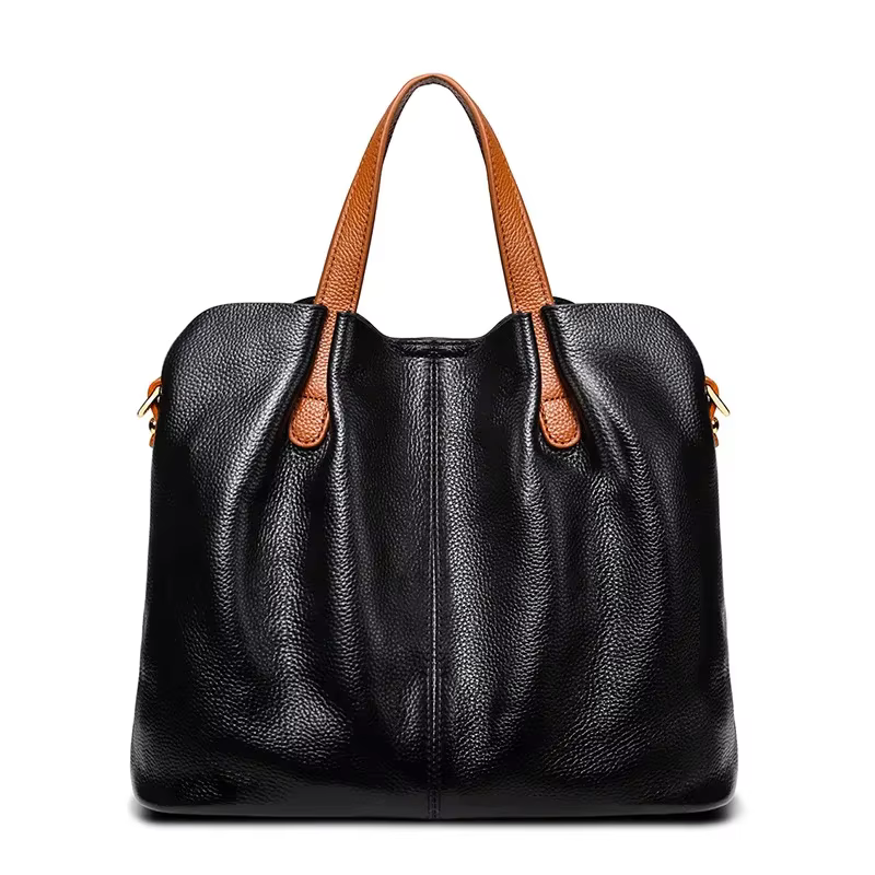 Zency Sac fourre-tout en cuir véritable femmes grand Composite froncé rouge Sac à main couche supéri