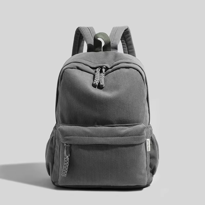 Sac à dos en velours côtelé tendance, sac d'école de grande capacité avec bretelles réglables, adapt