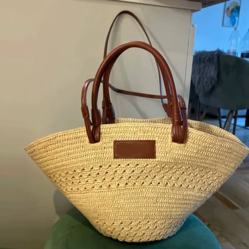 Sacs cabas de plage bohèmes en paille pour femmes sacs à main et pochettes de luxe de créateurs nouv