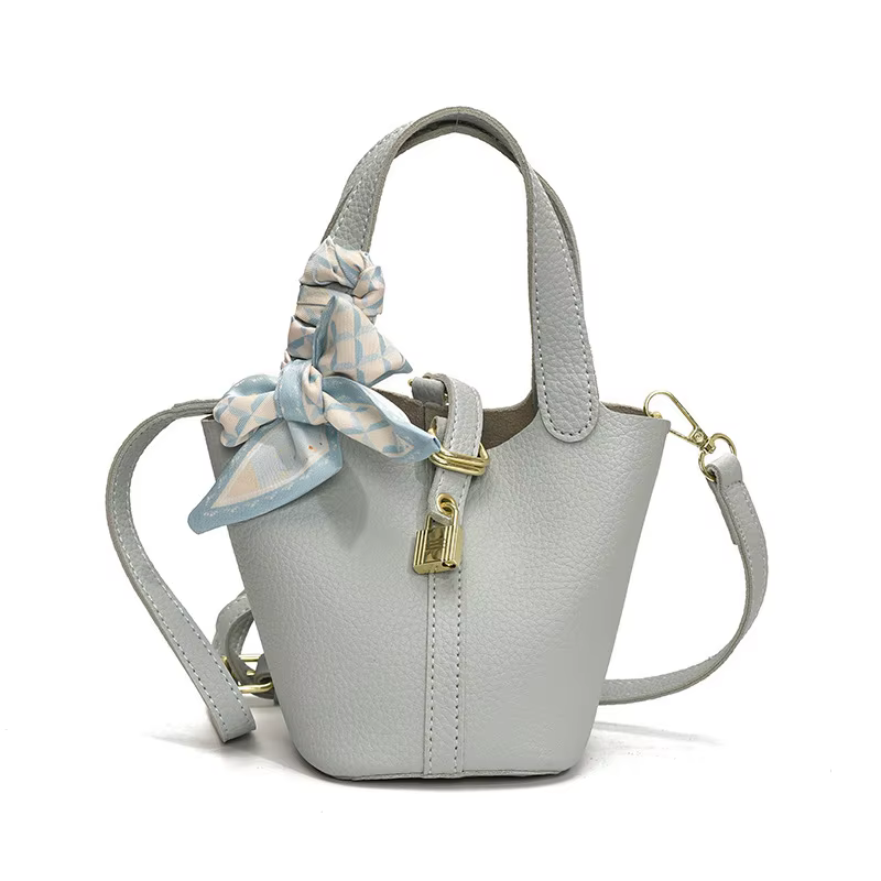 Sac seau élégant haut de gamme à motif litchi, tendance et populaire, pour femme, sac à bandoulière 