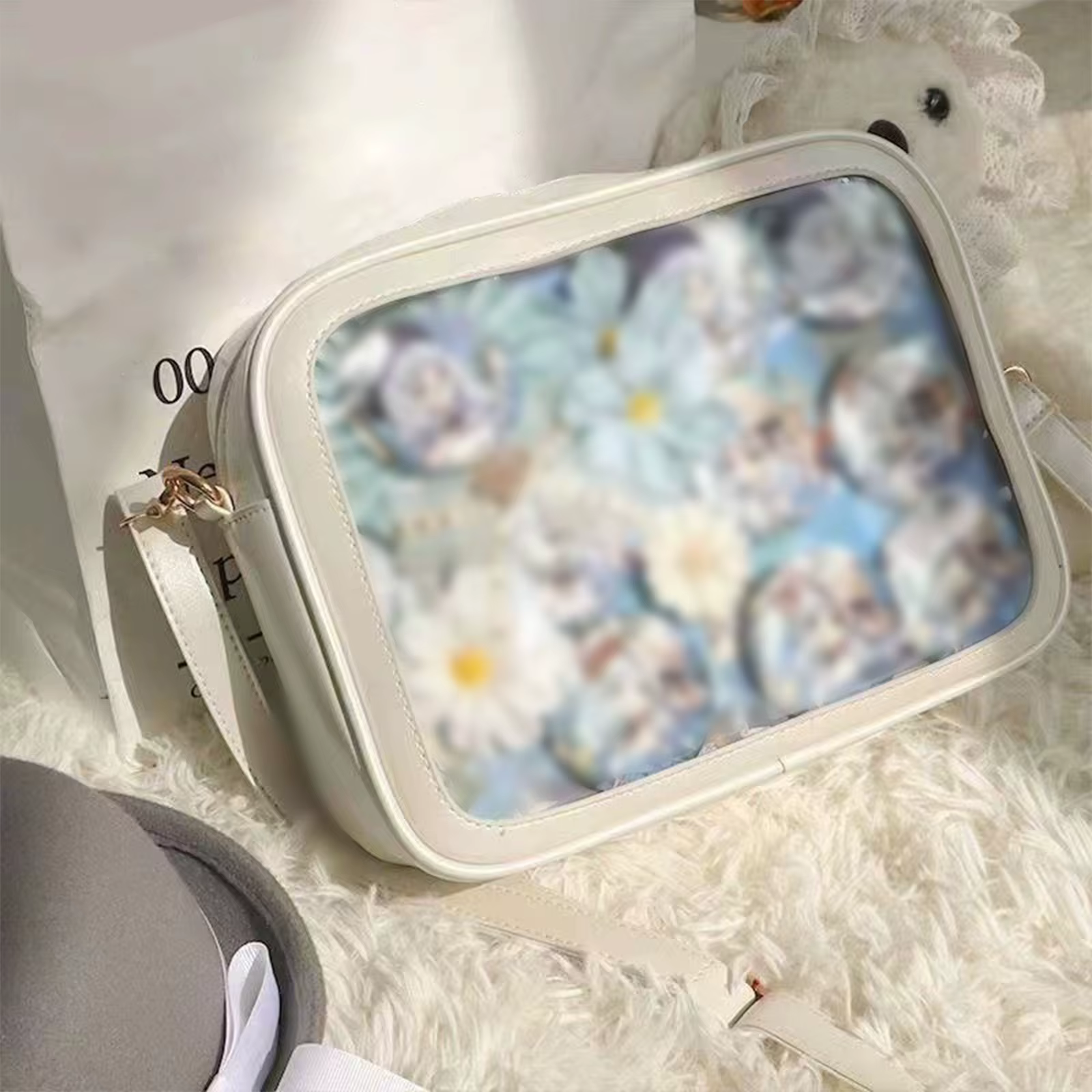 Sac bandoulière transparent carré pour femme avec affichage de badges, style Lolita, sac messager DI