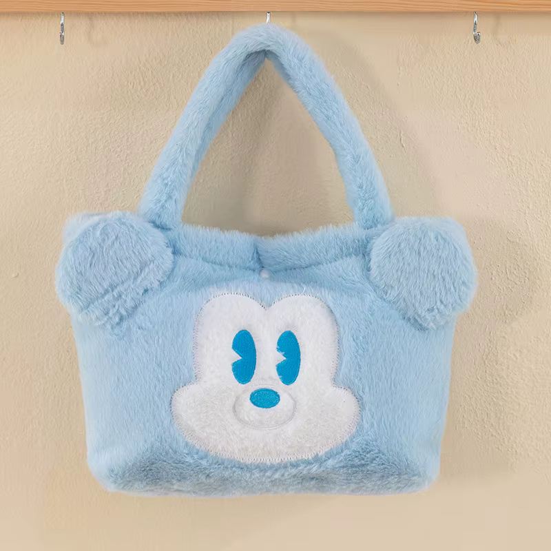 Sac à main Disney Mickey/Minnie, sac à bandoulière en peluche de grande capacité, sac de transport m